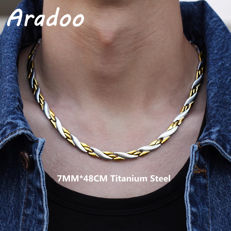 ARADOO 티타늄 강철 드래곤 패턴 목걸이 음이온 방 - Ansi Chain 리뷰 및 가격